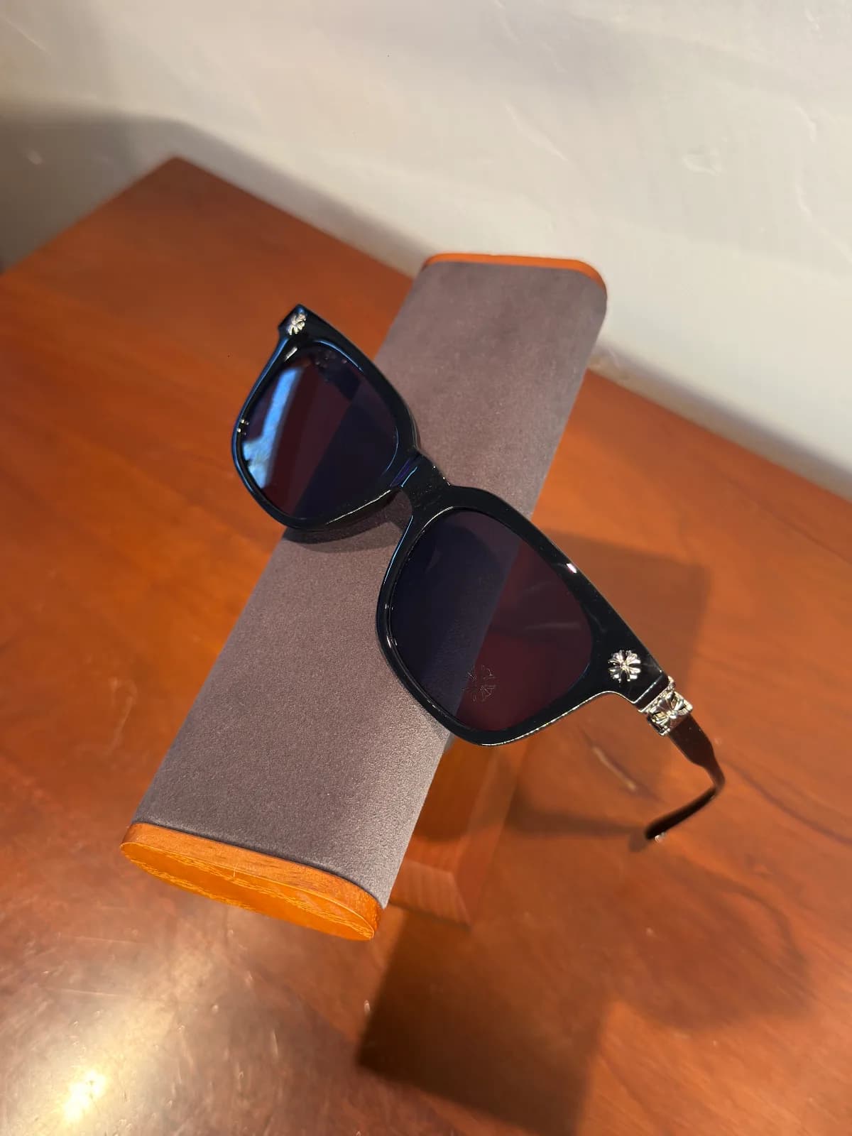Y2K black and silver “chrome” dark tint sunglasses